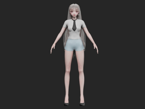 Cool cute girl V31295 Modèle 3D