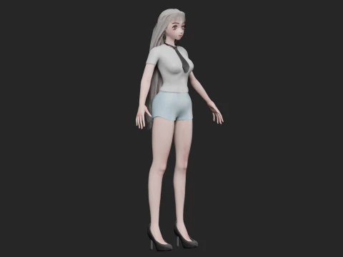Cool cute girl V31295 3D Model