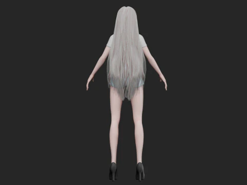 Cool cute girl V31295 3D Model