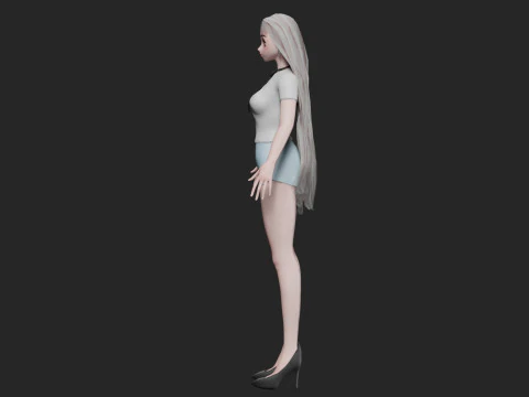 Cool cute girl V31295 3D Model