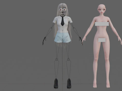 Cool cute girl V31295 3D Model