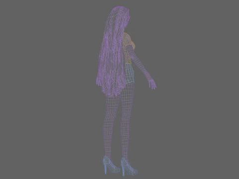 Cool cute girl V31295 3D Model