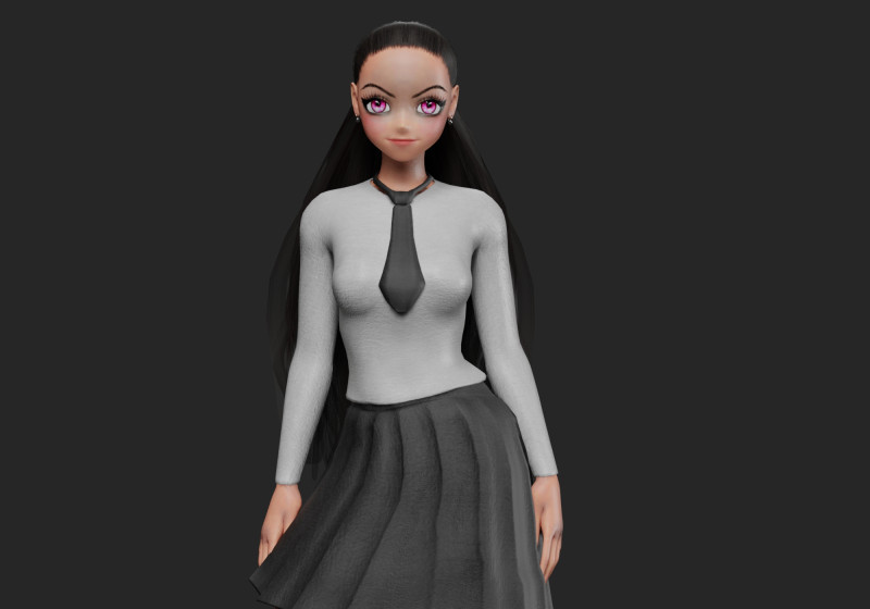 Cute anime girl V25263 Modello 3D .c4d .max .obj .3ds .fbx .stl .blend 