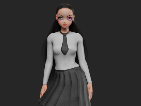 Cute anime girl V25263 3D Model