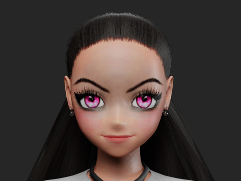 Cute anime girl V25263 Modello 3D