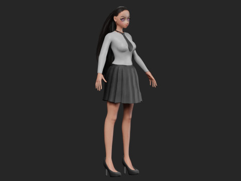 Cute anime girl V25263 Modello 3D