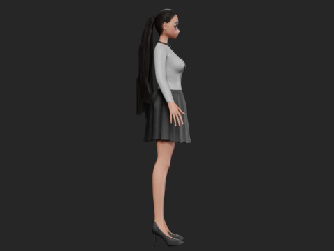 Cute anime girl V25263 Modello 3D
