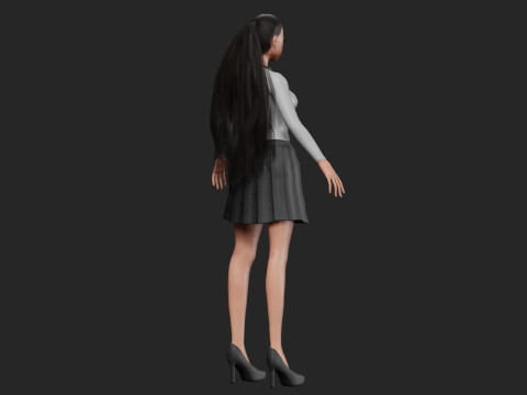 Cute anime girl V25263 Modello 3D