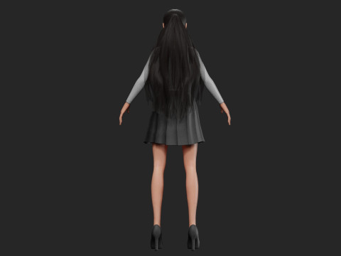 Cute anime girl V25263 Modello 3D