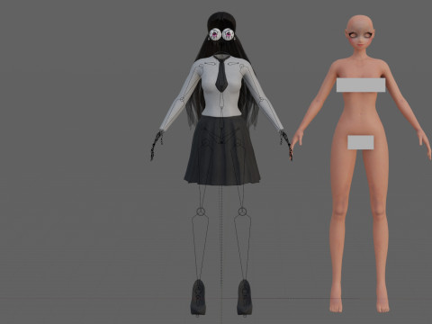 Cute anime girl V25263 Modello 3D