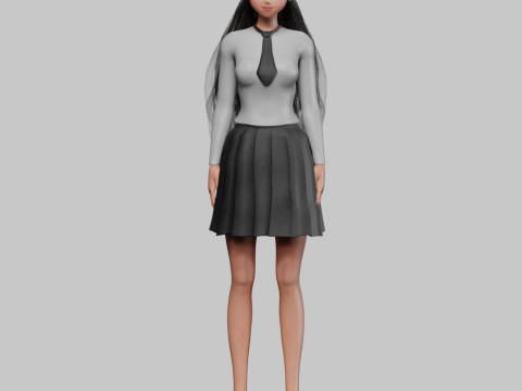 Cute anime girl V25263 Modello 3D