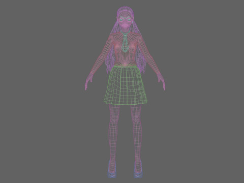 Cute anime girl V25263 Modello 3D