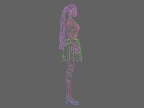 Cute anime girl V25263 Modello 3D