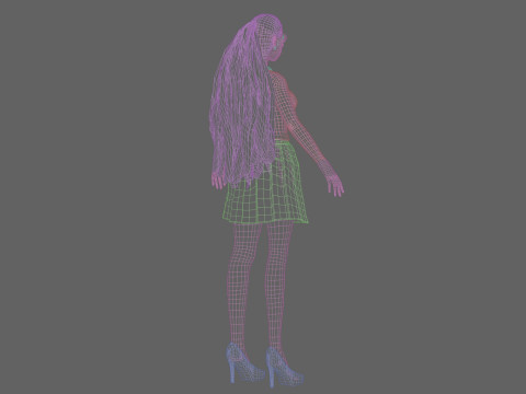 Cute anime girl V25263 Modello 3D