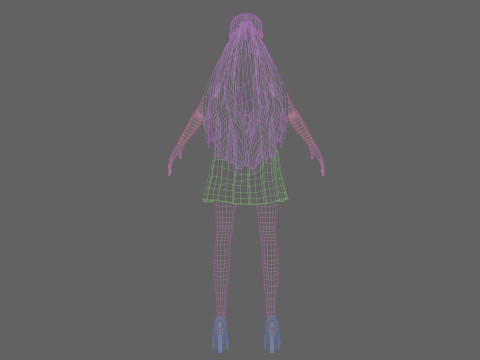Cute anime girl V25263 Modello 3D