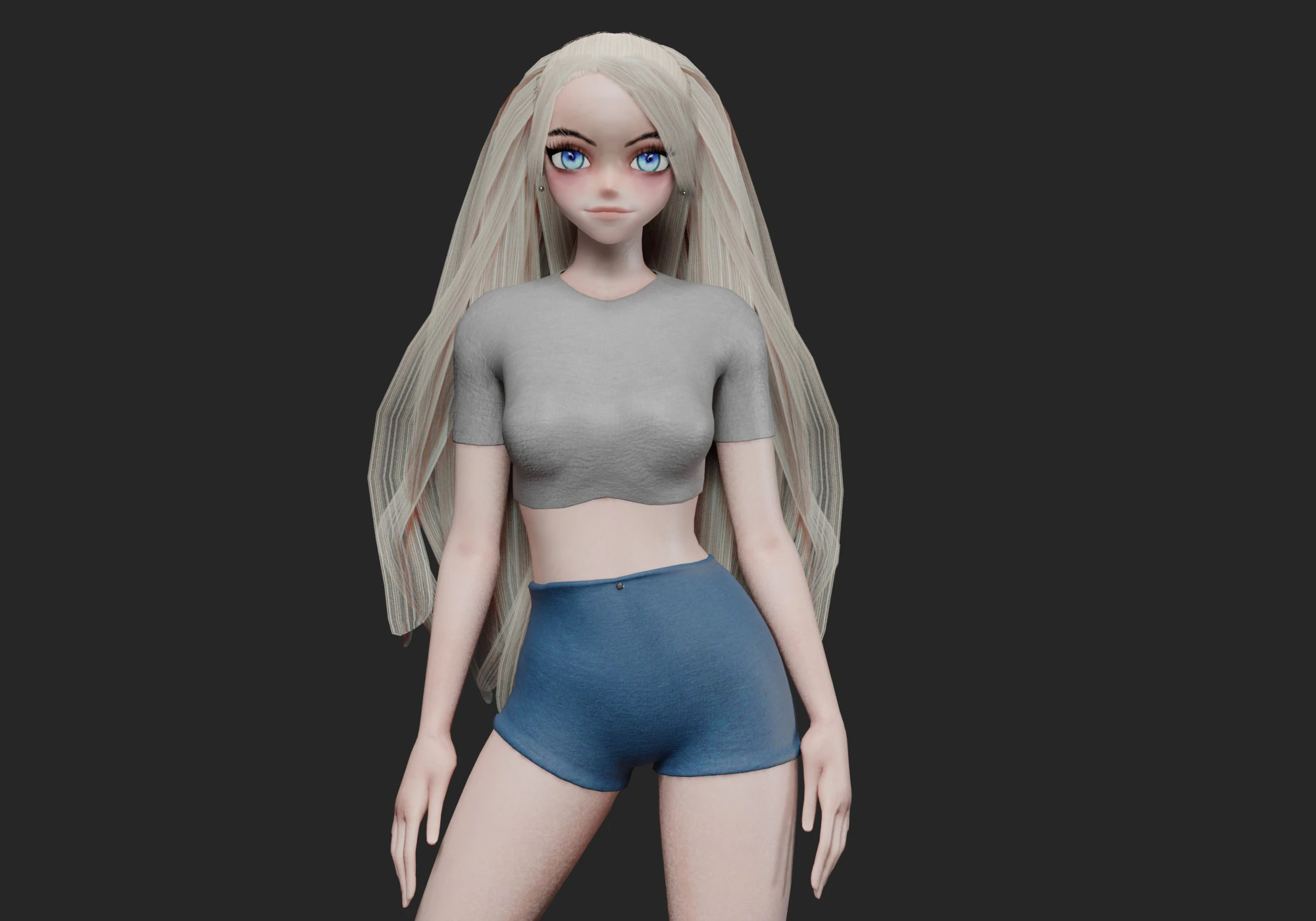 Cute Basic girl V27796 3D Model .c4d .max .obj .3ds .fbx .stl .blend 