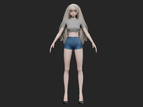 Cute Basic girl V27796 3D Модель