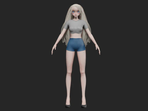 Cute Basic girl V27796 3D Model