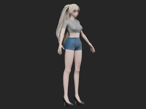 Cute Basic girl V27796 3D Модель
