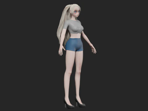 Cute Basic girl V27796 3D Model