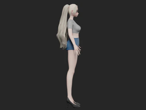 Cute Basic girl V27796 3D Model