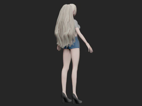 Cute Basic girl V27796 3D Model
