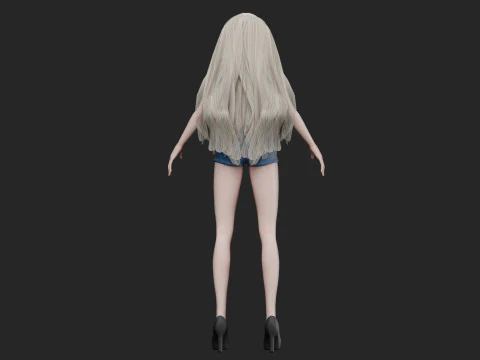 Cute Basic girl V27796 3D Model