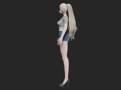 Cute Basic girl V27796 3D Model