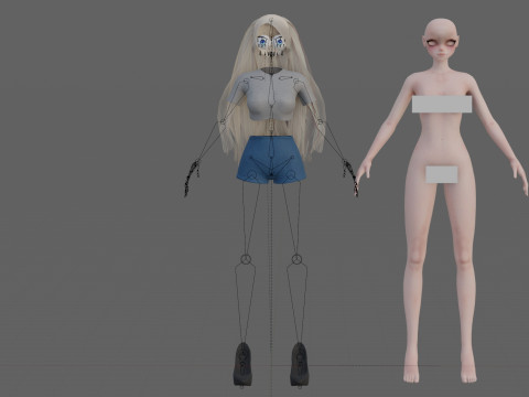 Cute Basic girl V27796 3D Модель