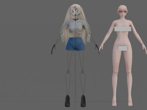 Cute Basic girl V27796 3D Model