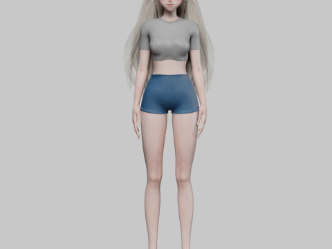 Cute Basic girl V27796 3D Модель