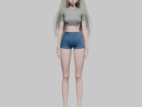 Cute Basic girl V27796 3D Model