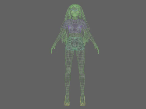 Cute Basic girl V27796 3D Model