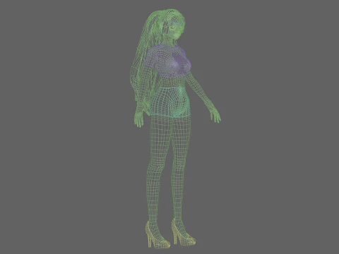 Cute Basic girl V27796 3D Model