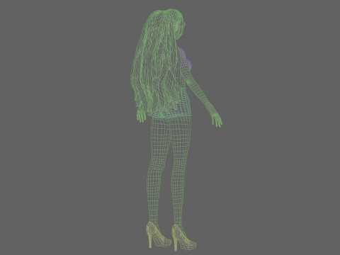 Cute Basic girl V27796 3D Модель