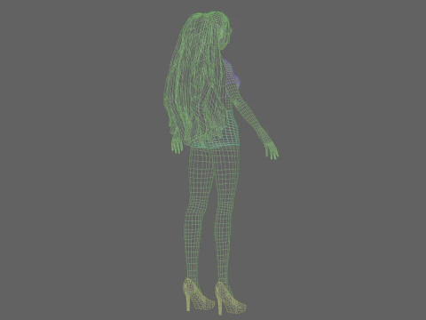 Cute Basic girl V27796 3D Model