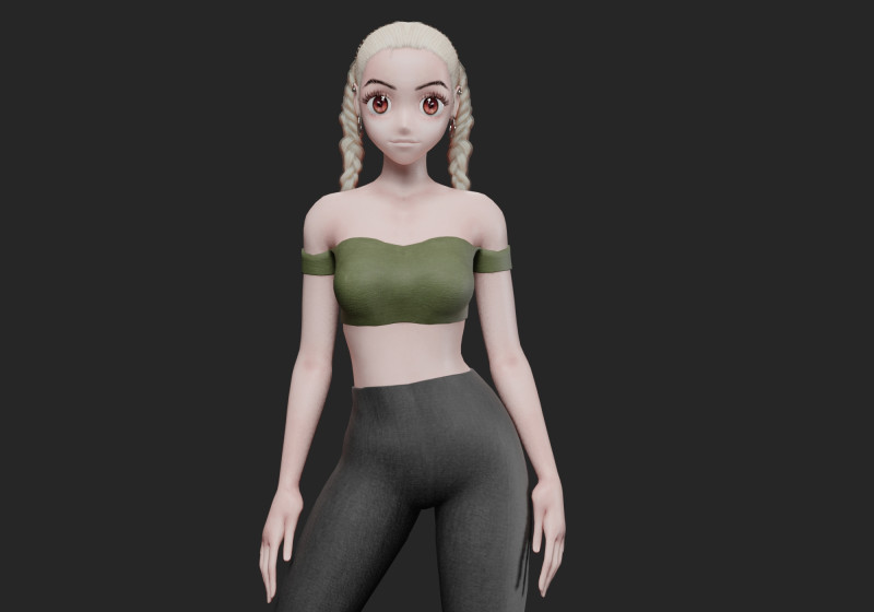 Cute Beautiful girl V24246 3D Модель .c4d .max .obj .3ds .fbx .stl .blend 
