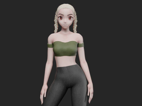 귀여운 아름다운 소녀 V24246 3D 모델