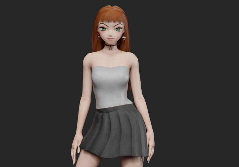 Cute Cartoon girl V31345 Modelo 3D .c4d .max .obj .3ds .fbx .stl .blend 