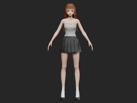 Cute Cartoon girl V31345 3D Model