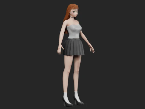 Cute Cartoon girl V31345 3D Model