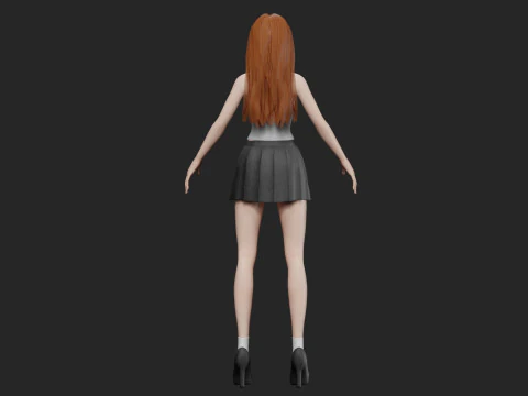 Cute Cartoon girl V31345 3D Model