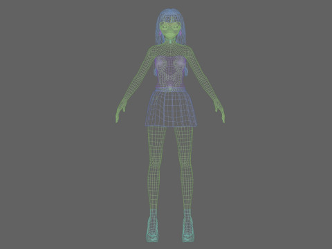 Cute Cartoon girl V31345 Modelo 3D