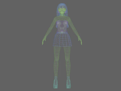 Cute Cartoon girl V31345 3D Model