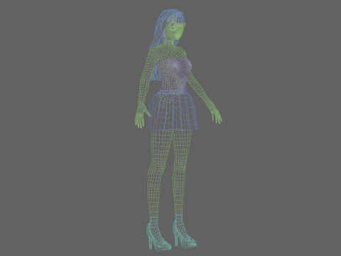 Cute Cartoon girl V31345 3D Model