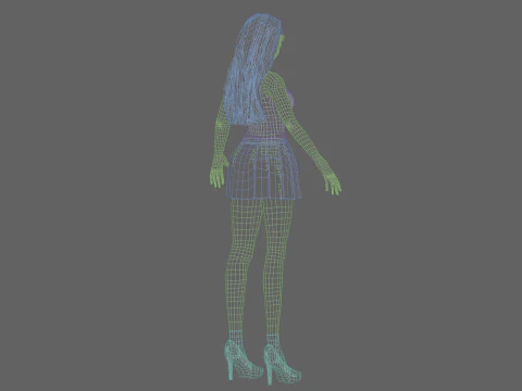 Cute Cartoon girl V31345 3D Model