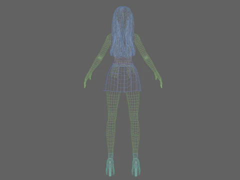 Cute Cartoon girl V31345 3D Model