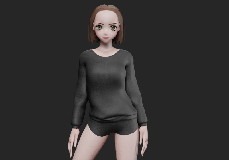 Cute classic girl V26693 3D Modell .c4d .max .obj .3ds .fbx .stl .blend