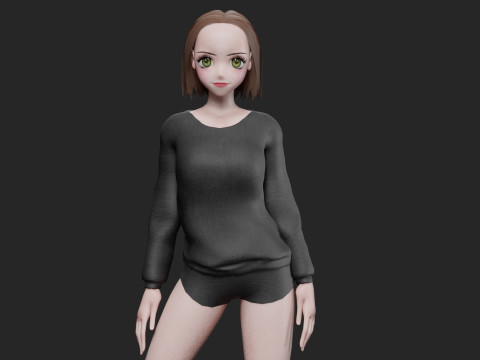 Cute classic girl V26693 3D-Modell