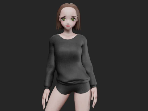 可爱经典女孩V26693 3D 模型